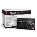 X3 Industrial Black Nitrile Gloves - 3 mil, Latex Free, Powder Free, Textured, Disposable, Large, BX3D46100, Case of 2000
