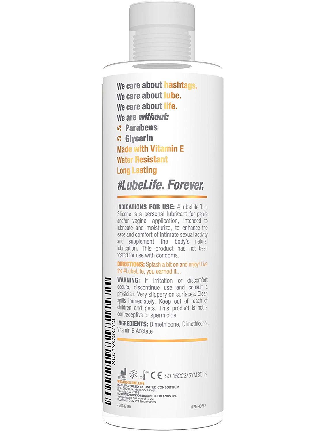 Lubelife Thin Silicone Based Long Lasting Lubricant 8 Oz - Fistfy